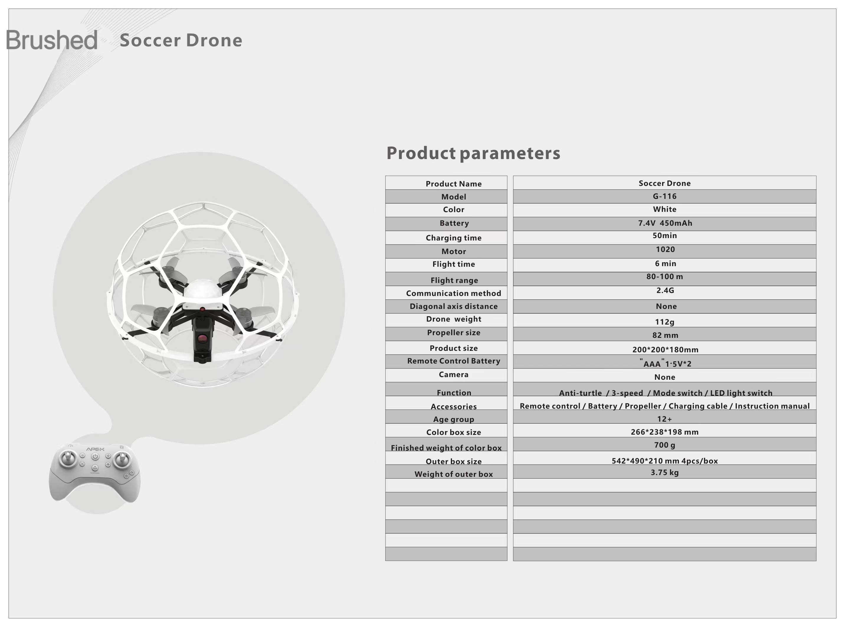 Soccer Drone with Brushed Motor