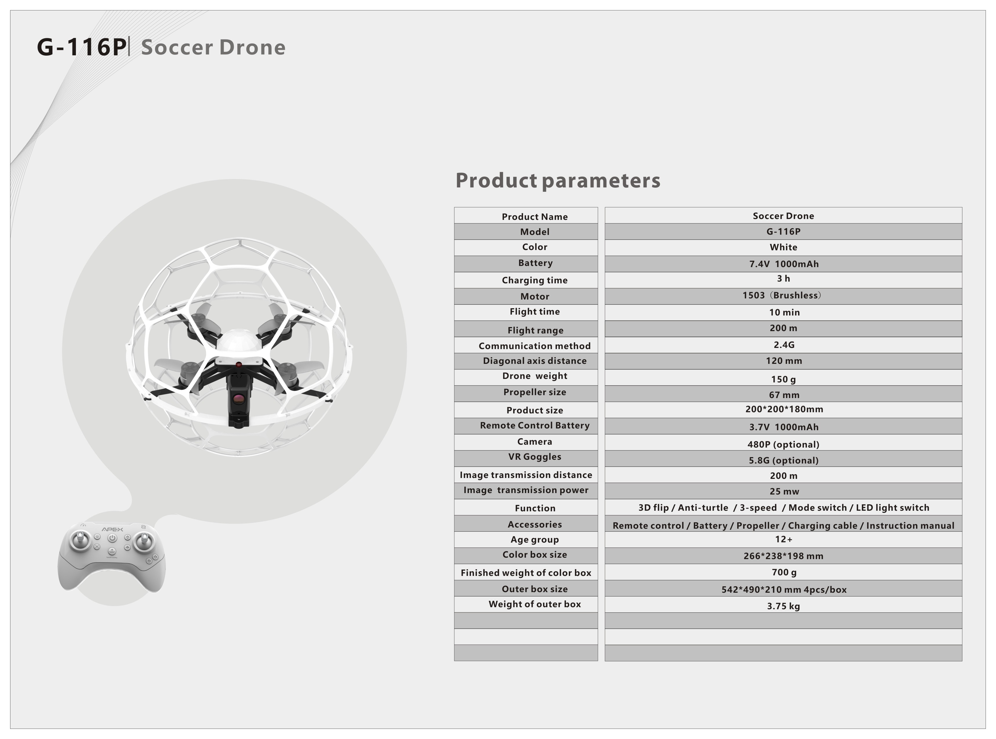 Soccer Drone with Brushless Motor