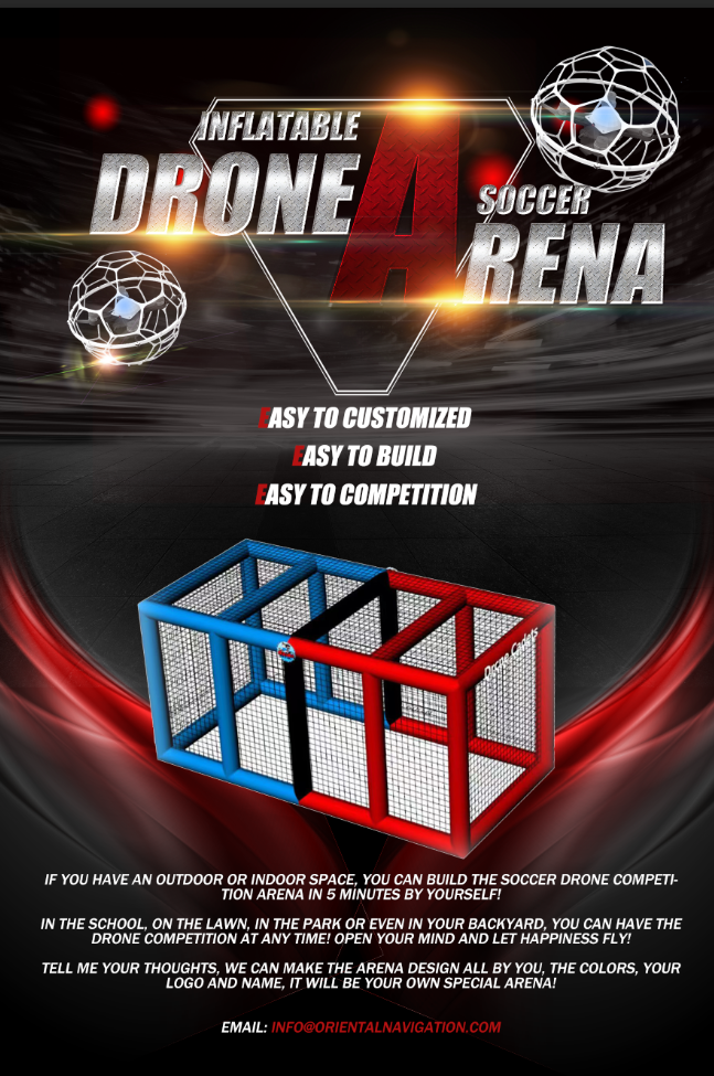 Flyer of inflatable drone arena